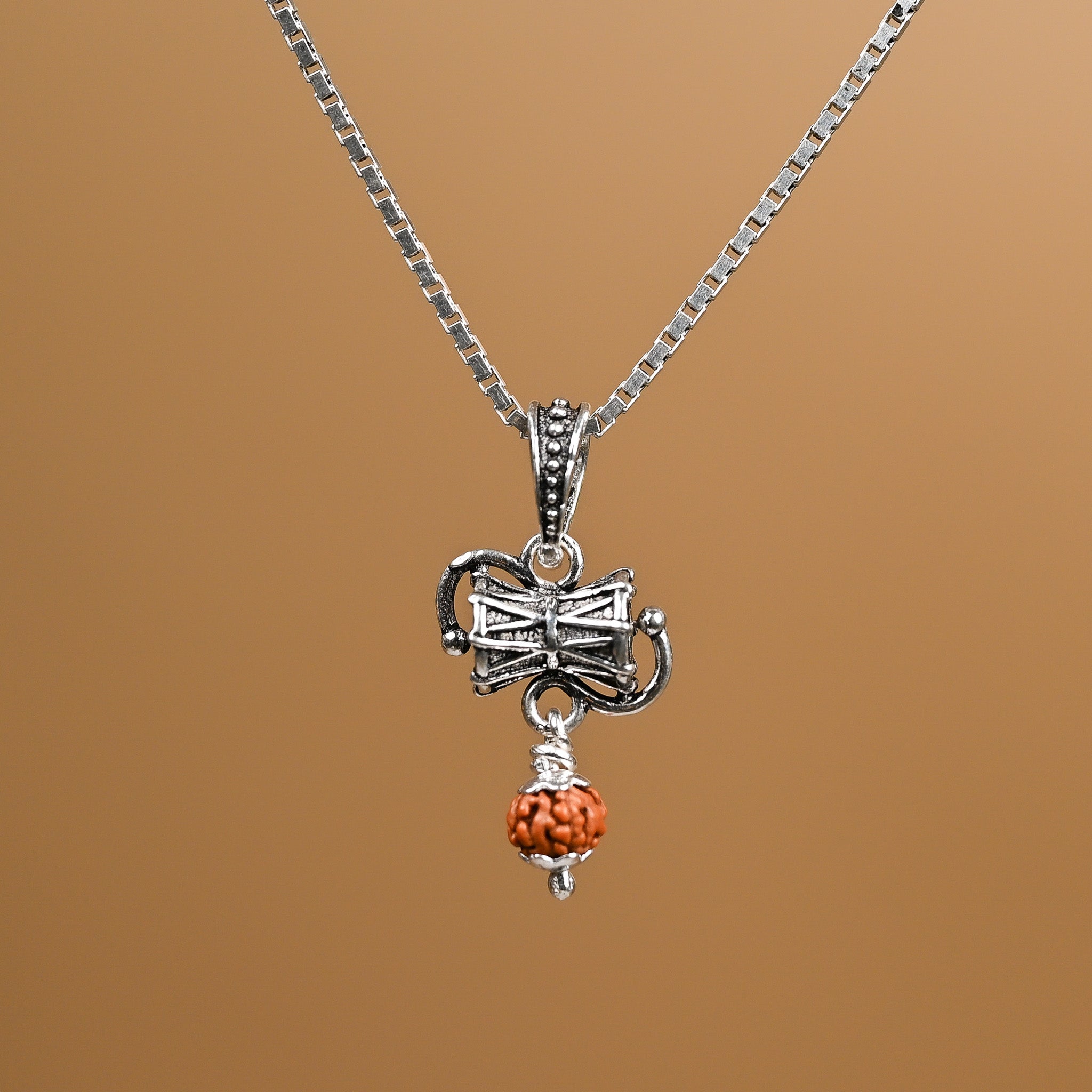 Damaru Silver Pendant