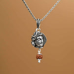Mahadev Rudraksha Silver Pendant With Chain