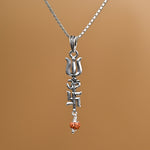 Trishul with Om and Swastik Silver Pendant