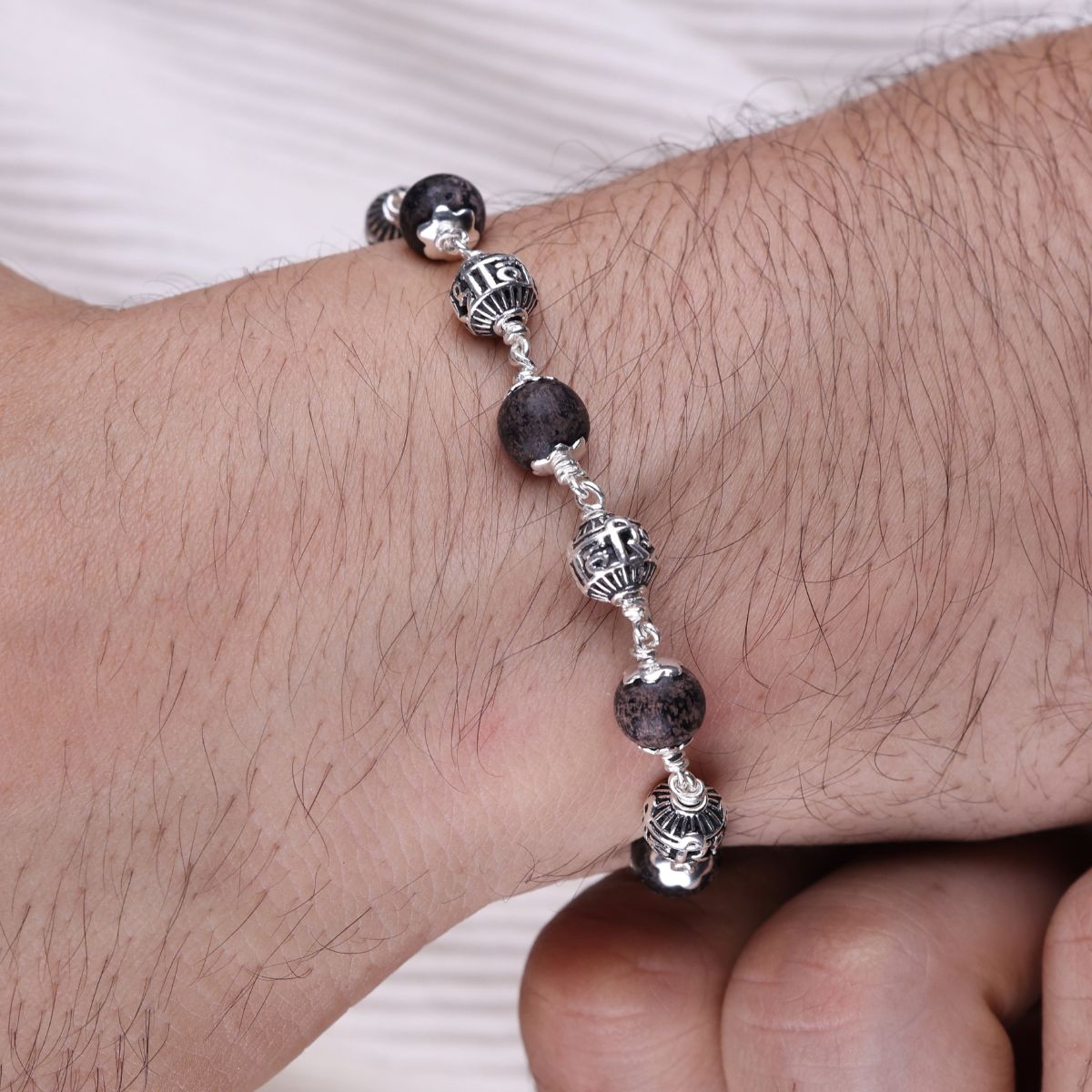 Original Karungali with Shree Hari Silver Bracelet