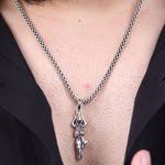 Premium 925 silver Trishul Damru pendant with intricate detailing