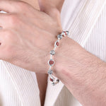 Rudraksha Capping Silver Shree Hari Silver Bracelet