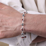 Original Rudraksha Capping Silver Jay Shree Ram Silver Bracelet