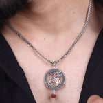 Authentic Om Trishul Rudraksha Silver Pendant