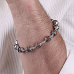 Original Rudraksha With Om Cap Silver Bracelet