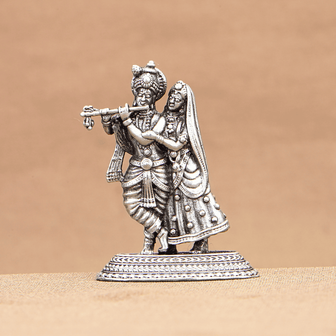 Radha Krishna Silver Murti