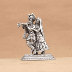 Radha Krishna Silver Murti