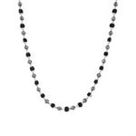 Black Rudraksha Capping Silver Mala (Om Beads)