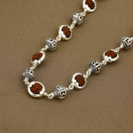 Rudraksha Capping With Jay Shree Ram Beads Silver Mala