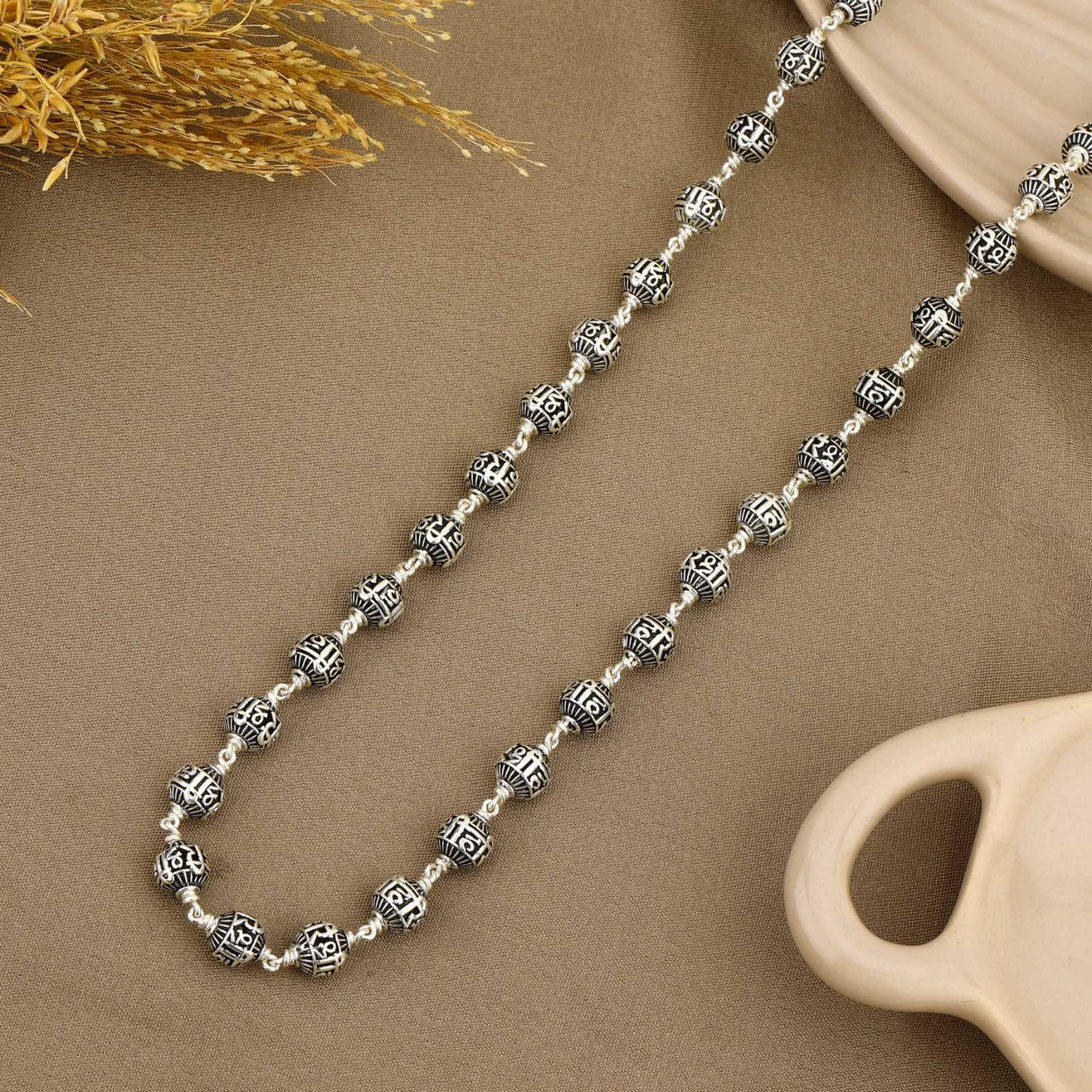 Original sterling silver mala with Shree Hari beads and elegant design