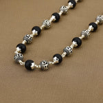 Premium Karungali wood mala with engraved Jay Shree Ram silver beads