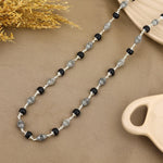 Premium 925 silver Karungali mala with decorative dome beads