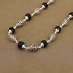 Karungali Silver Mala (Perforated Oval Beads)