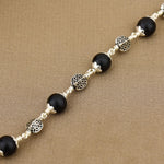 Karungali with Hollow Circular Silver Bracelet