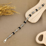 Karungali with Hollow Oval Silver Bracelet