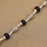 Karungali with Hollow Oval Silver Bracelet