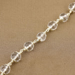 Sphatik Diamond Cut Beads Silver Bracelet