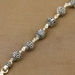 Om Namah Shivay Silver Bead Bracelet