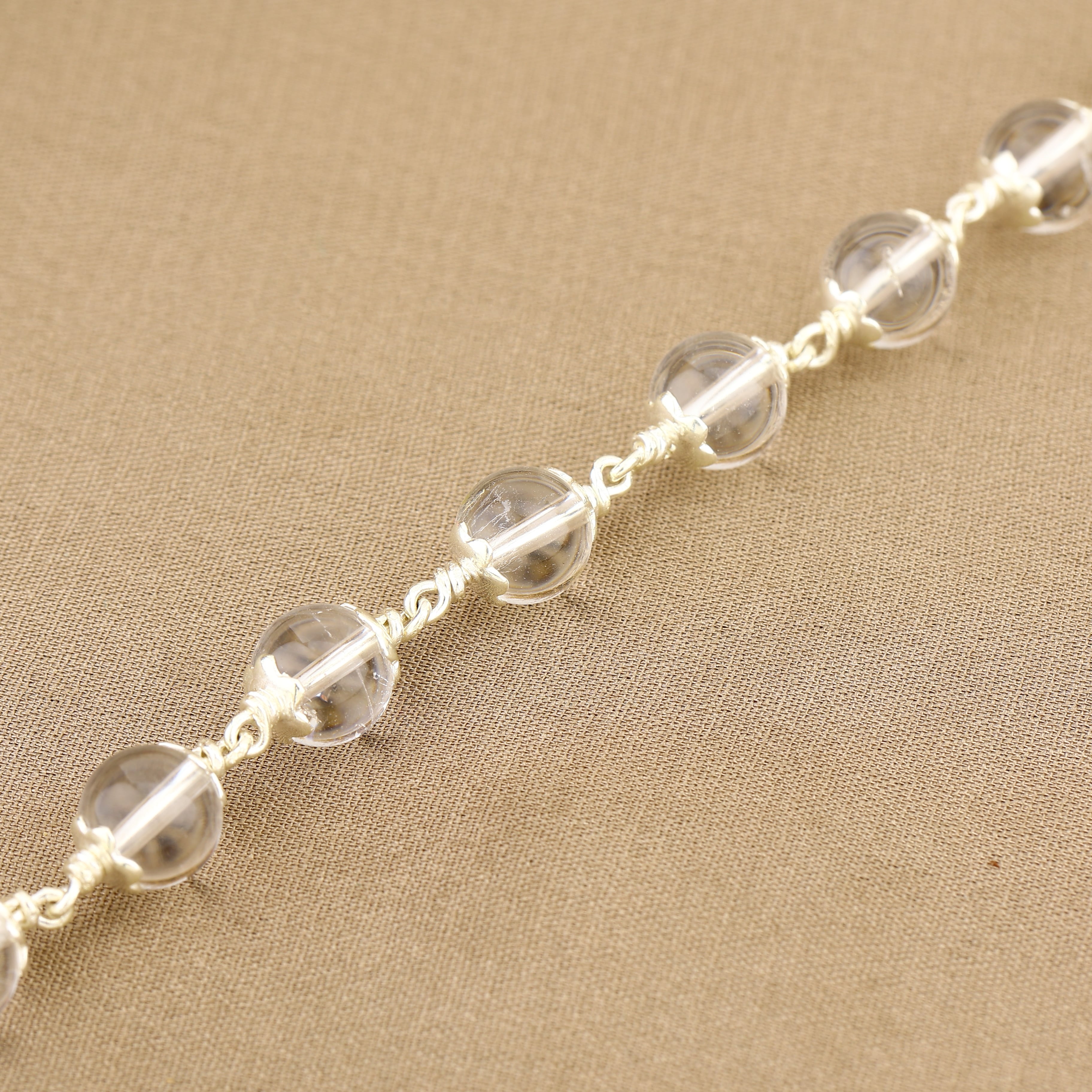Sphatik Bead Silver Bracelet
