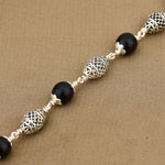 Karungali with Cylindrical Silver Bracelet