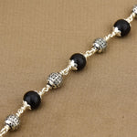Karungali with Heavy Bead Silver Bracelet