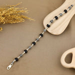 Karungali Silver Oval Beads Bracelet