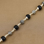 Karungali Silver Oval Beads Bracelet