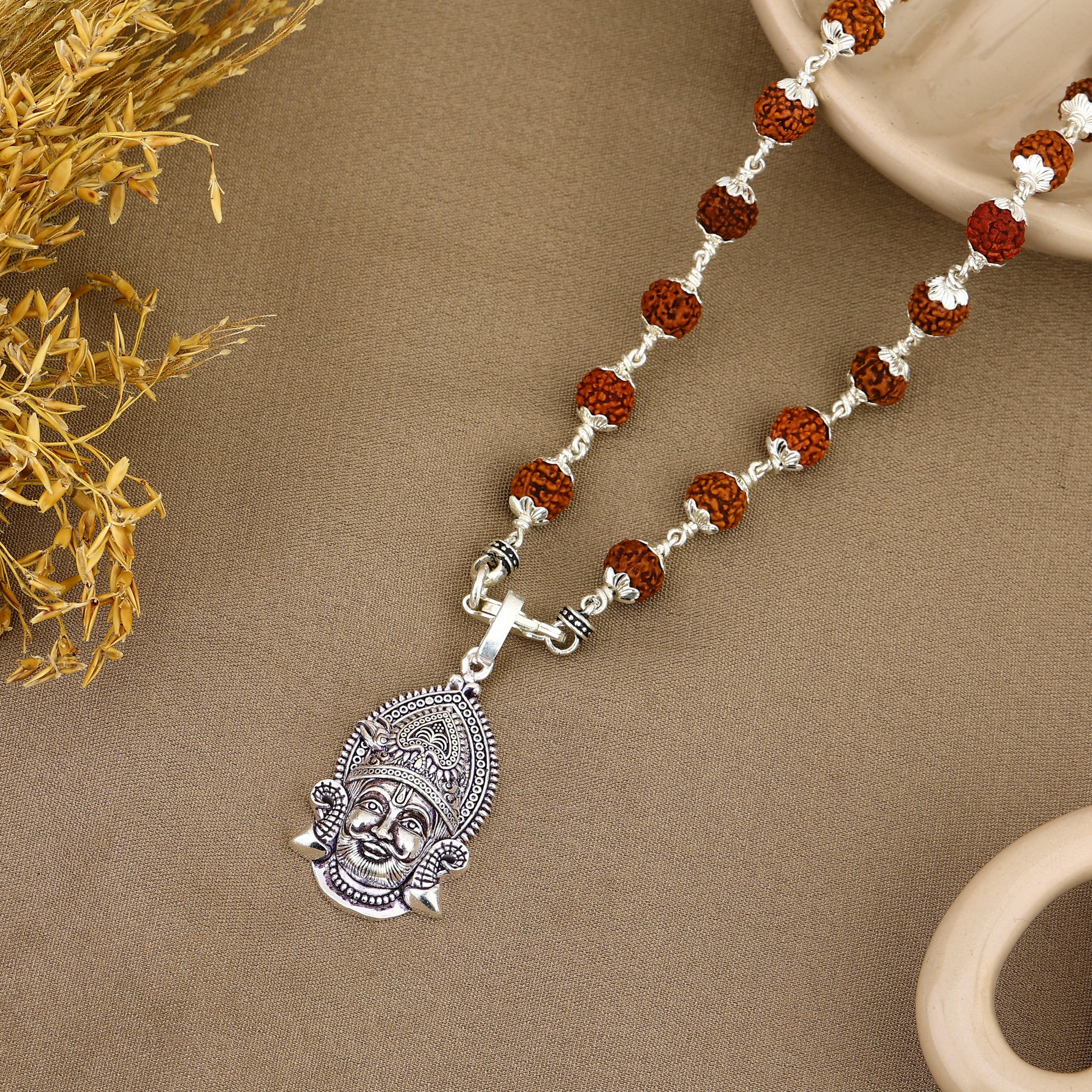 Khatu Shyam Baba Silver Pendant