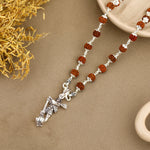 Lord Hanuman Silver Pendant with Rudraksha Beads