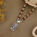 Shree Ganesha Silver Pendant with Rudraksha Beads