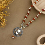 Sacred Orbit Shivling Rudraksha Silver Pendant