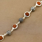 Rudraksha Capping Silver Om Namah Shivaya Silver Bracelet
