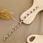 Rudraksha Capping Silver Bracelet
