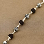 Black Rudraksha with Om Silver Bracelet