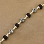 Black Rudraksha with Om Namah Shivay Silver Bracelet