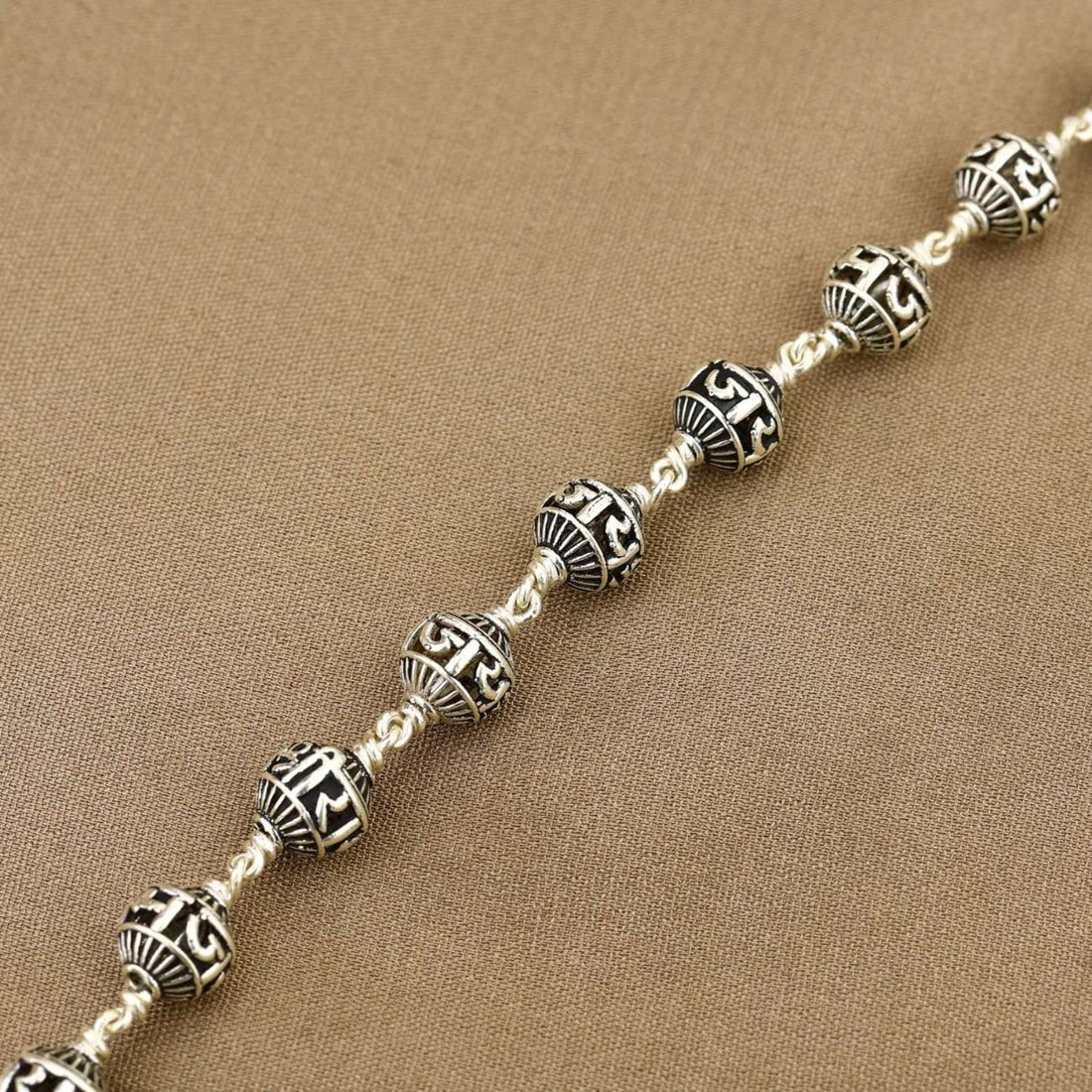Jay Shree Ram Silver Bead Bracelet