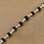 Black Rudraksha Silver Bracelet