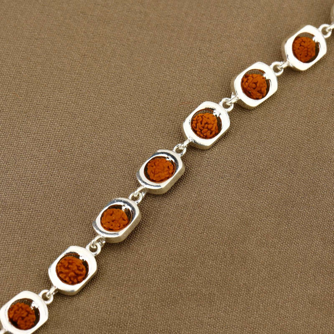 Rudraksha Silver Round Orbit Bracelet