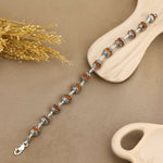 Rudraksha With Om Cap Silver Bracelet