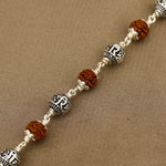Rudraksha With Shree Hari Silver Bead Bracelet