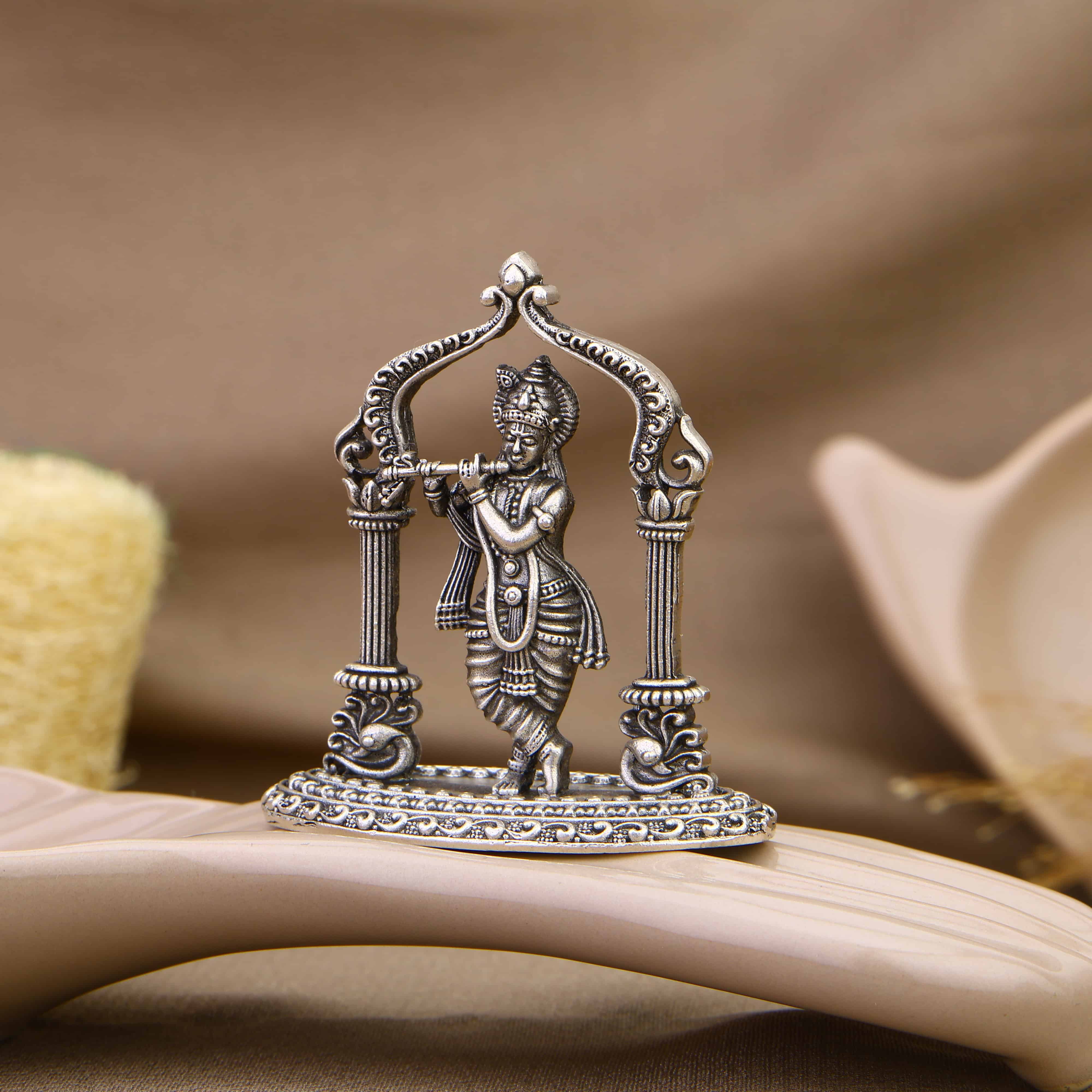 Authentic Murli Manohar Krishna Silver Idol