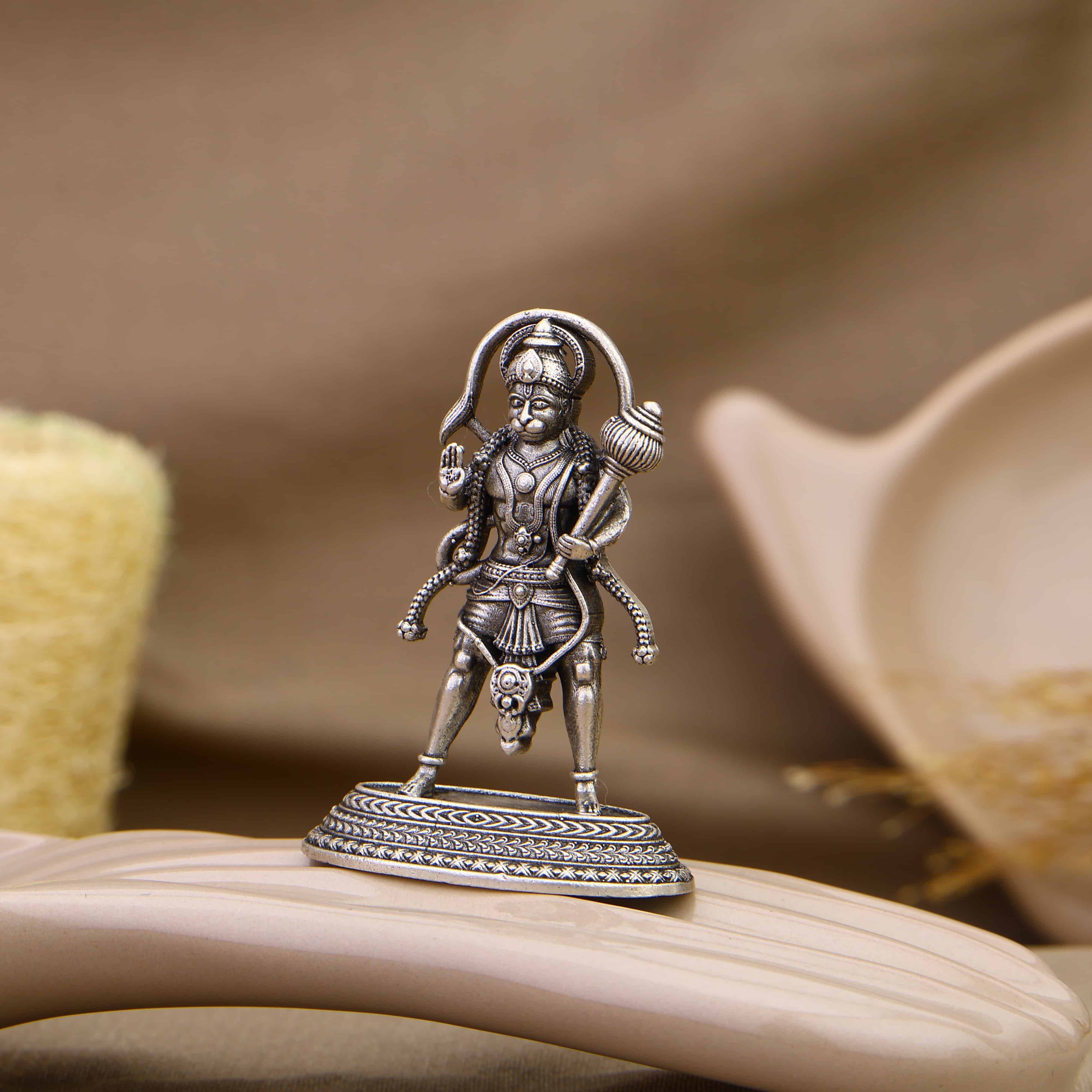 Authentic Lord Hanuman Silver Idol