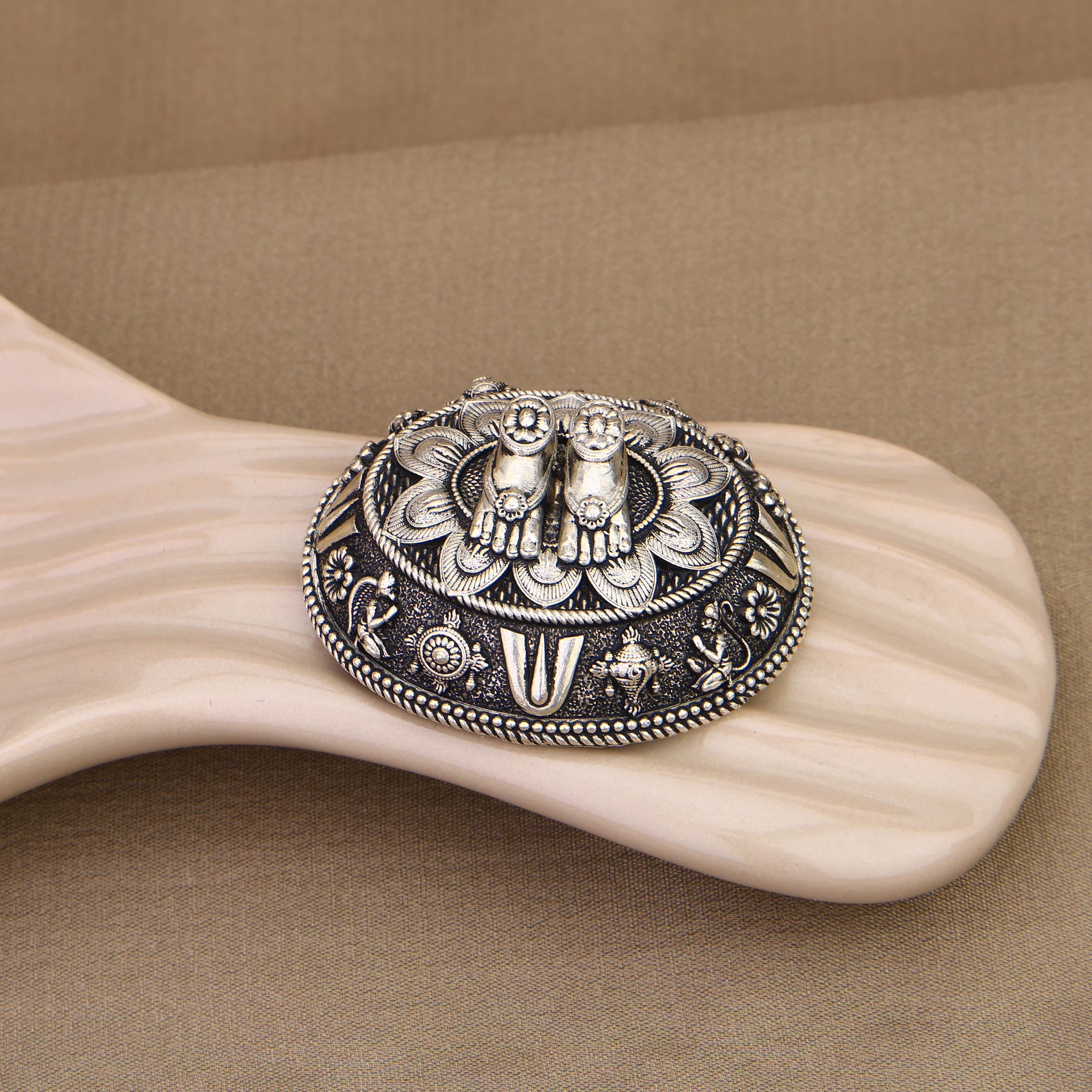 Authentic Vishnu Padam Balaji Padam Silver Idol