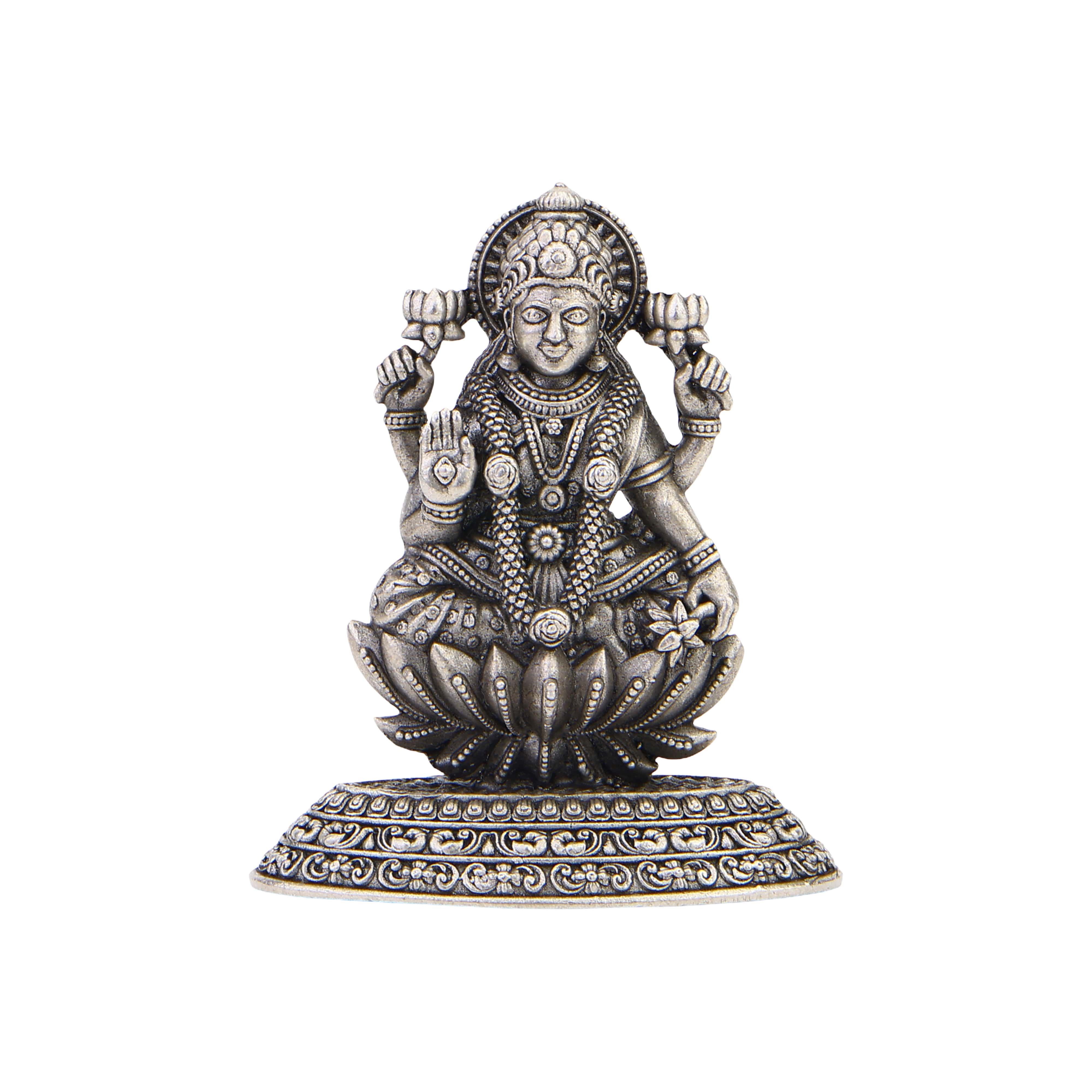 Goddess Dhanalakshmi Silver Murti