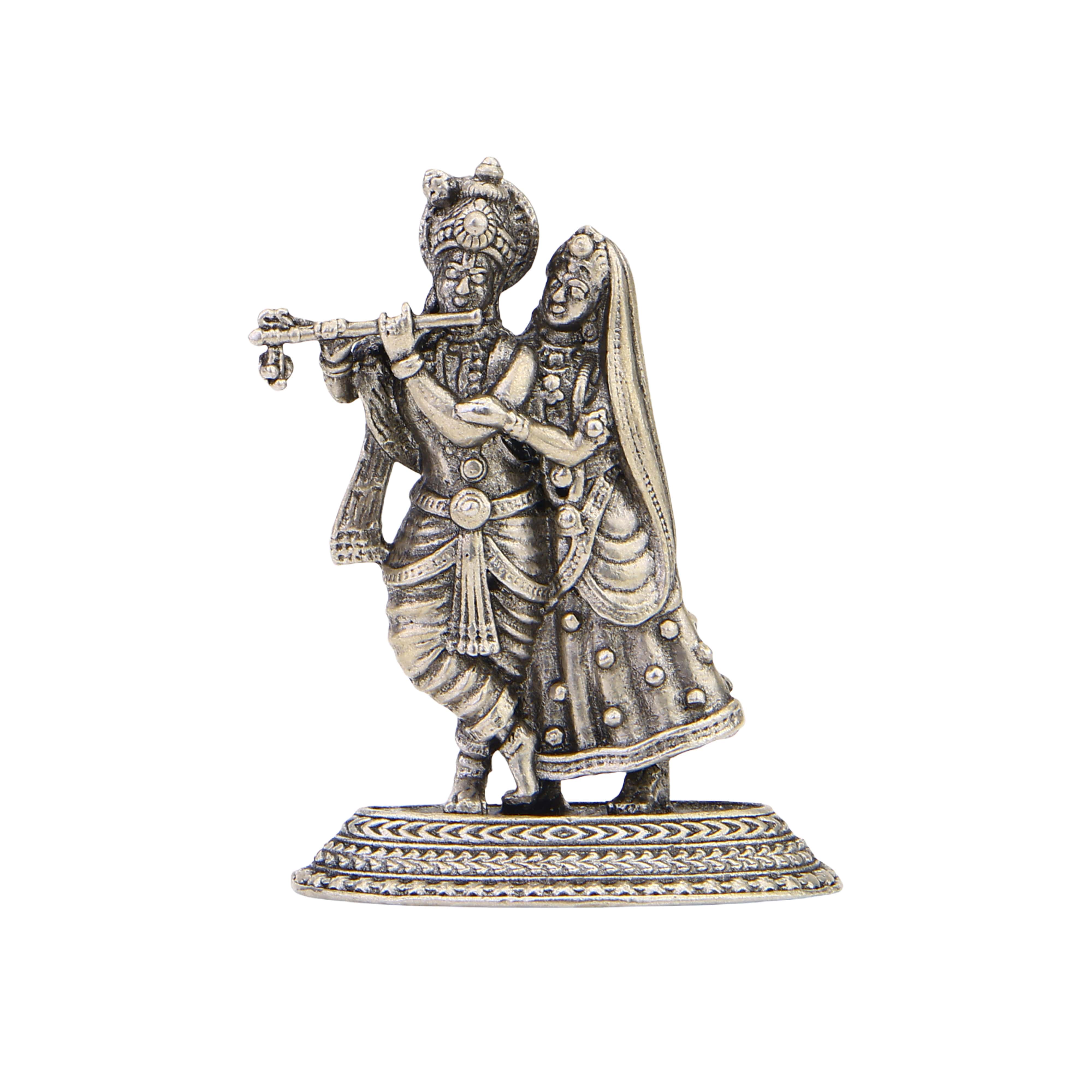 Radha Krishna Silver Murti