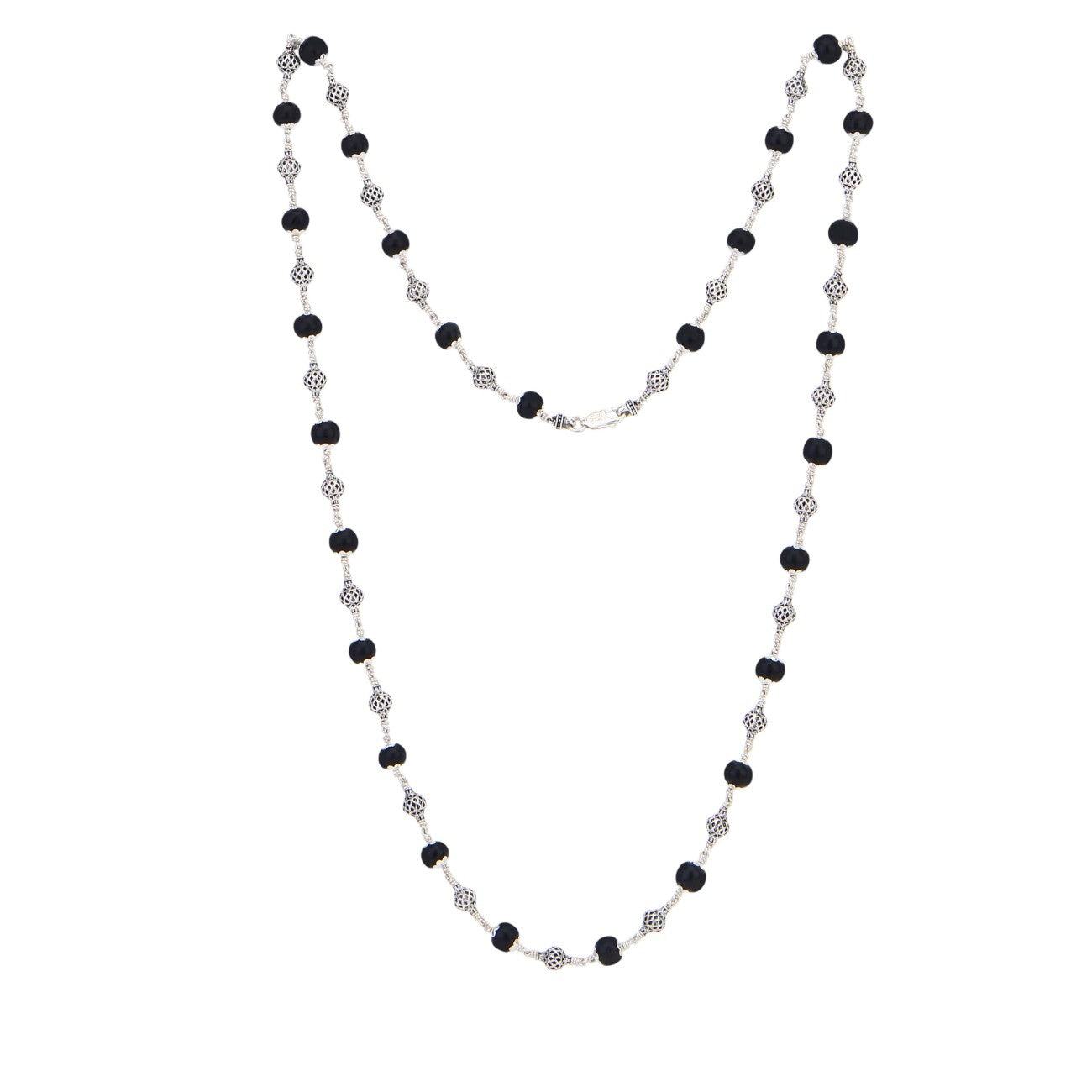 Karungali Silver Mala (Round Beads)