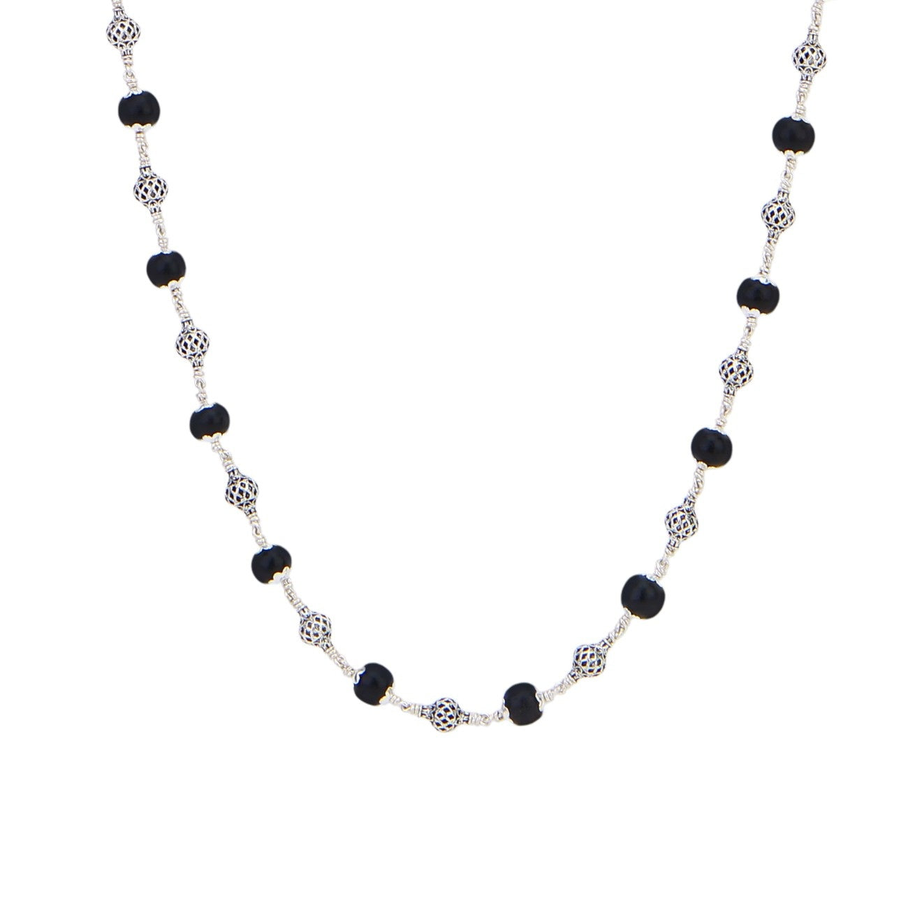 Karungali Silver Mala (Round Beads)