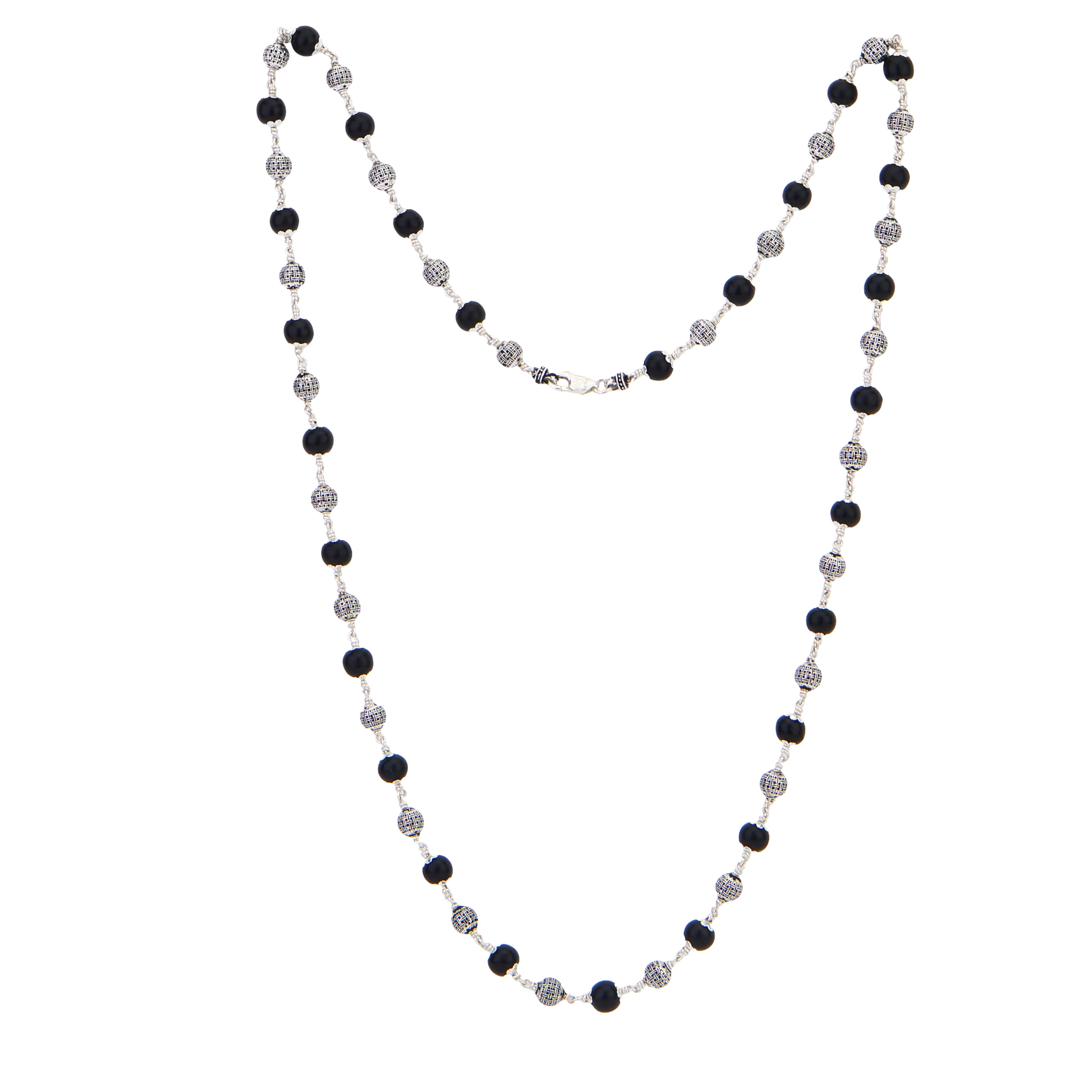Karungali Silver Mala (Spherical Beads)