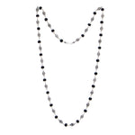 Premium 925 silver Karungali mala with decorative dome beads