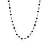 Premium 925 silver Karungali mala with decorative dome beads